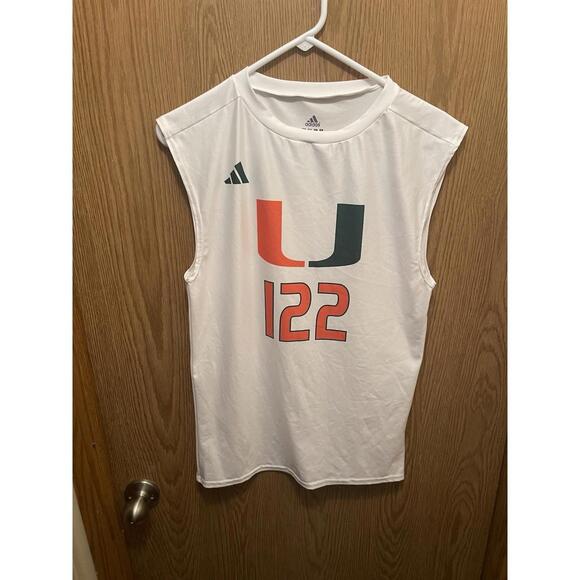 Mens Jock 7v7 Football Combine Miami Hurricanes Compression Shirt White XL - Picture 1 of 4